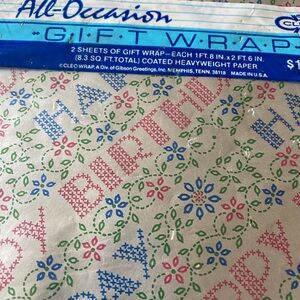 Vintage CLEO WRAP/ GIBSON GREETINGS Birthday Gift Wrap; Original Packaging